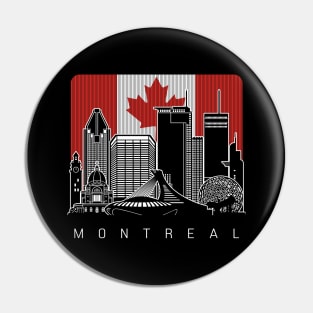 Montreal Canada Skyline Canadian Flag Pin