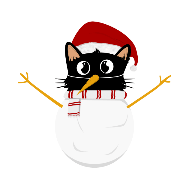 Funny christmas snowcat by Rishirt
