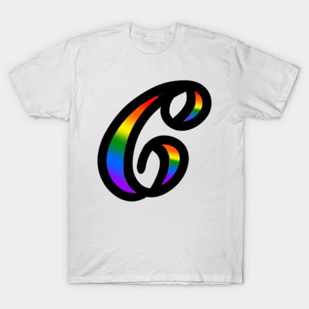 JennaBunnies Rainbow Cursive Letter I T-Shirt