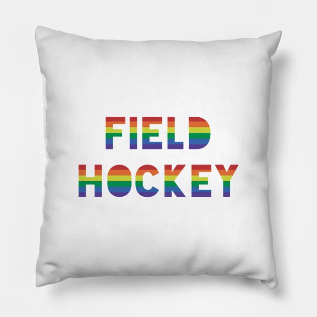 Field Hockey Player Gay Pride Pillow by QCult