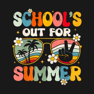 Retro Last Day of School's Out For Summer Teacher Boys Girls T-Shirt