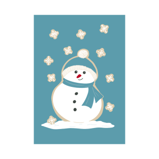 Vintage Christmas Snowman Cookie with Snowflake Cookies T-Shirt