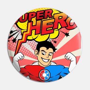 Super Hero superguy with muscles Pin