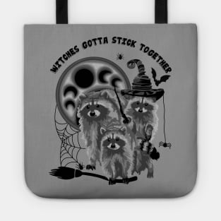 Witches Gotta Stick Together Raccoons Tote