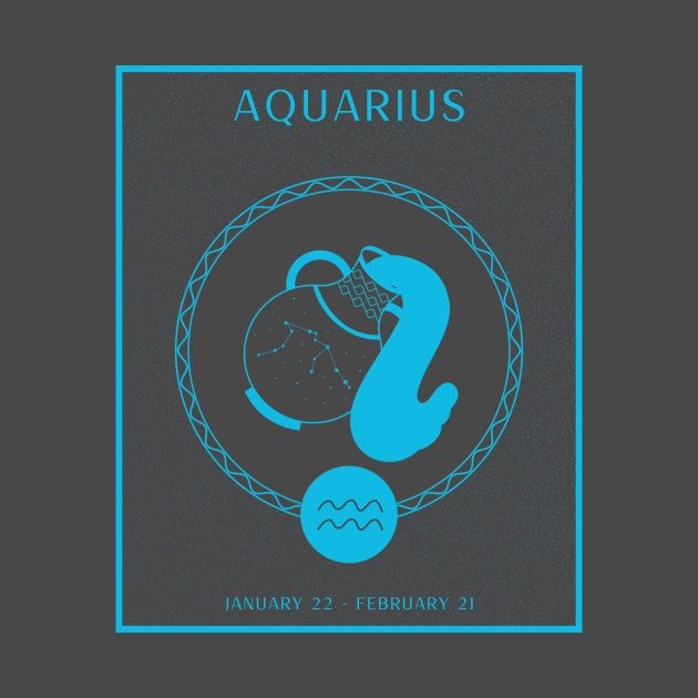 Aquarius Zodiac Design by Tip Top Tee's