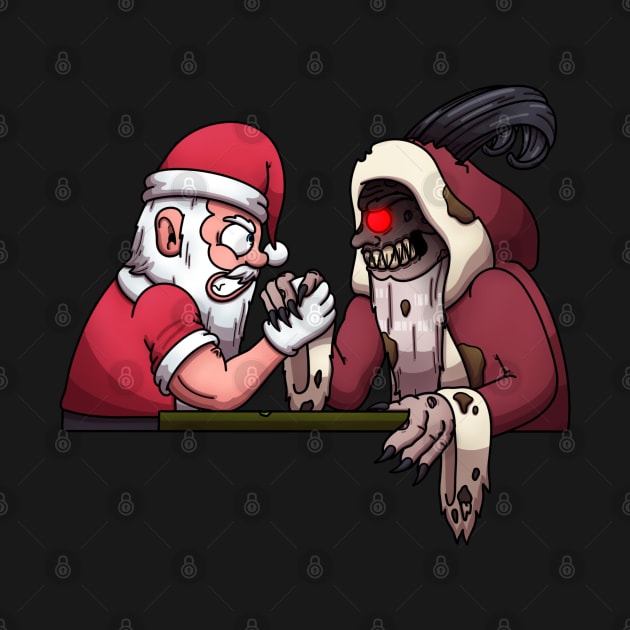 Santa Claus Arm Wrestling With Krampus by TheMaskedTooner