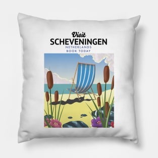 Scheveningen Netherlands beach poster Pillow