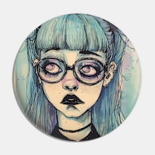 Pastel Goth Girl Pin