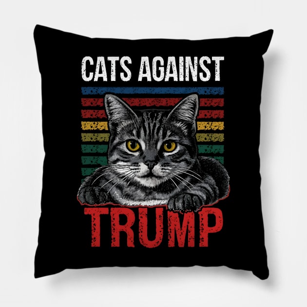 Funny Cats Against Trump Pillow by SimpliPrinter