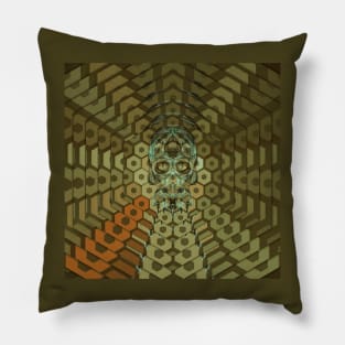 Electroluminated Skull Radiate - Jungle Camouflage Pillow