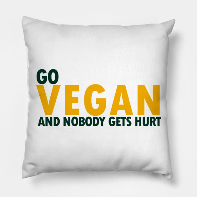 Go Vegan - Vegan, Veggies - D3 Designs Pillow by D3Apparels