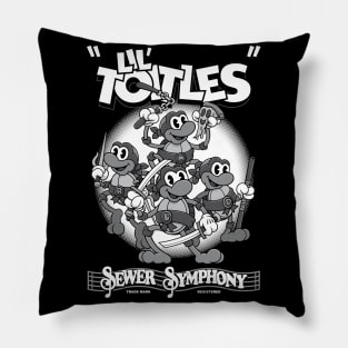 Vintage Cartoon Ninja Turtles - Rubberhose Toitles - Sewer Symphony Pillow