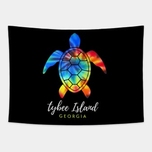 Tybee Island Georgia Sea Turtle Tie Dye Tapestry