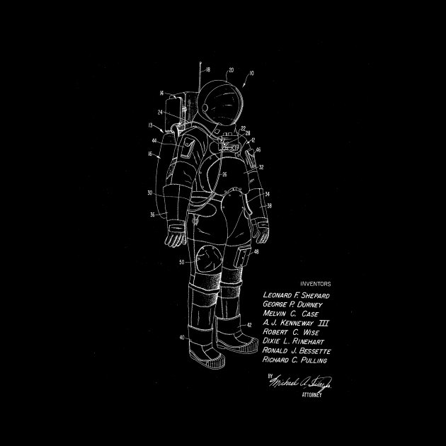 Space Suit Vintage Patent Drawing by TheYoungDesigns