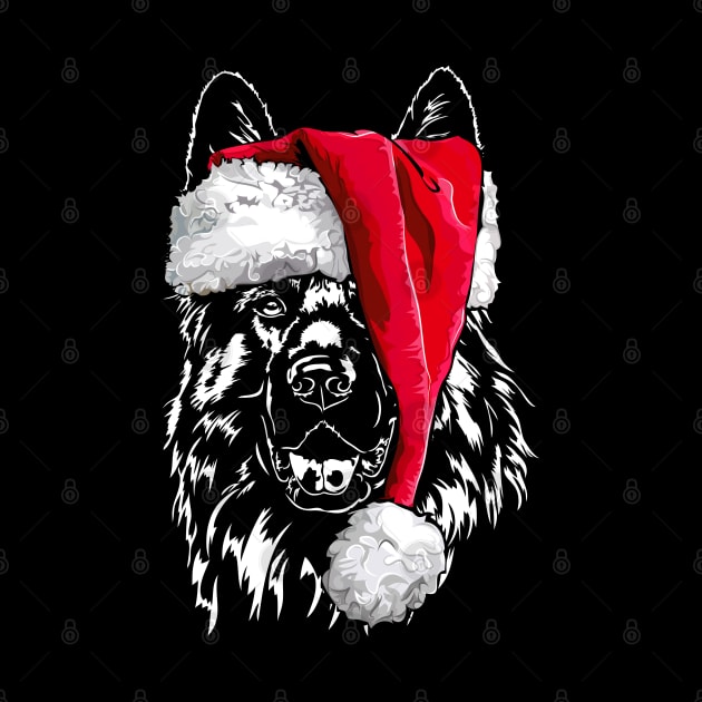 Funny German Shepherd Dog Santa Christmas dog mom by wilsigns