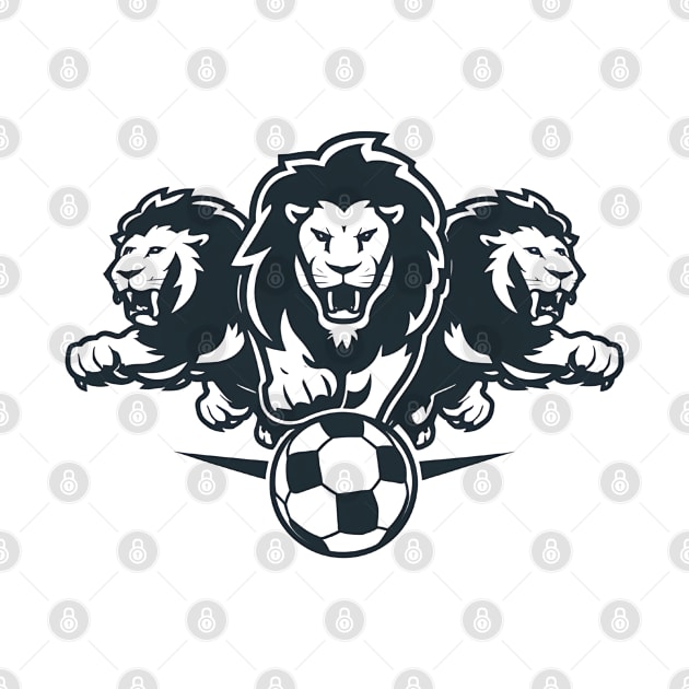 Three Lions chasing Soccer ball by Missionslice 