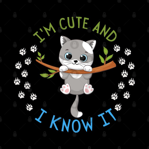 I'm Cute and I know it Smart Cookie Sweet little kitty cute baby outfit by BoogieCreates