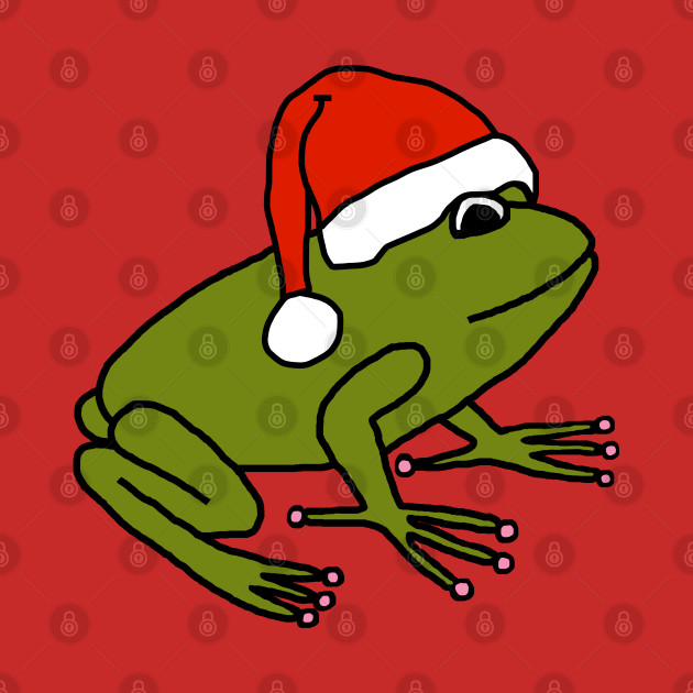 Cute Frog Wearing a Christmas Santa Hat - Holidays - Phone Case