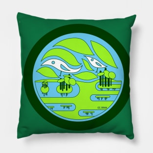 wetland landscape birdland ecopop Pillow