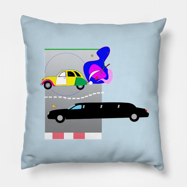 two cars Pillow by momomoma