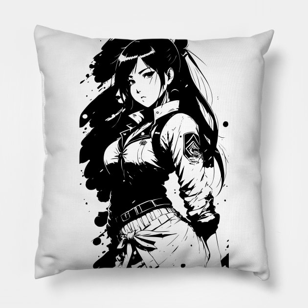 Anime Girl In Office Uniform 14 Pillow by SanTees