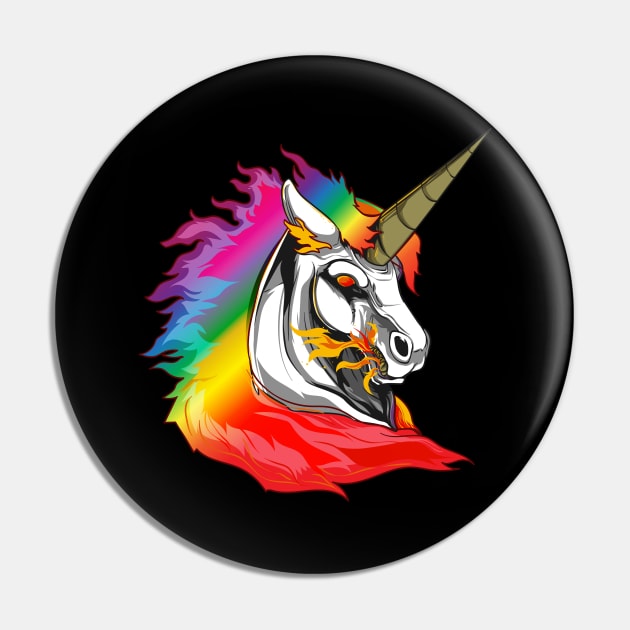 Cute Metal Rainbow Unicorn Metallic Mythical Horse Pin by theperfectpresents