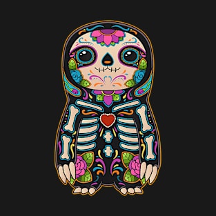 Sloth Sugar Skull Mexico Calavera Dia De Los Muertos T-Shirt