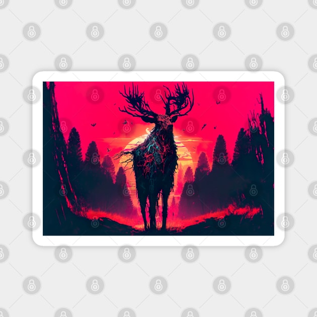 Oh Deer A Wendigo In The Forest Magnet by Nightarcade