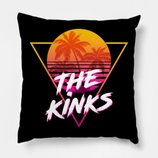 The Kinks - Proud Name Retro 80s Sunset Aesthetic Design Pillow