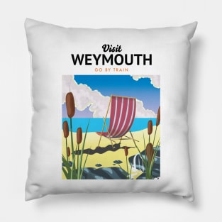 Weymouth seaside travel poster. Pillow