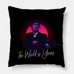 Retrowave Scarface 80s Pillow