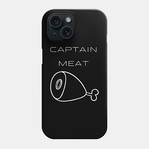 Captain Meat Typography White Design Phone Case by Stylomart