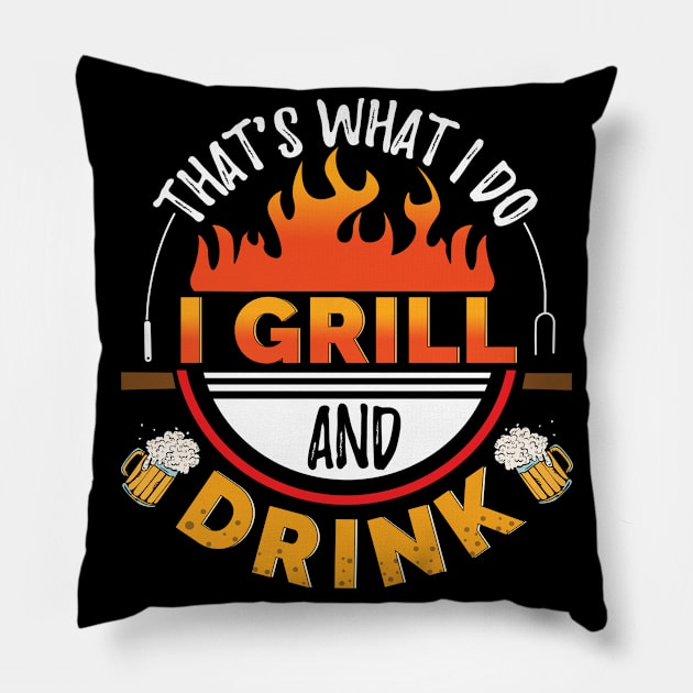 Grill And Drink Pillow by CrissWild