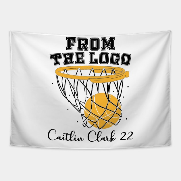 from the logo Caitlin Clark 22 Tapestry by Folke Fan Cv