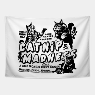 Catnip Madness Cute Cat Tapestry