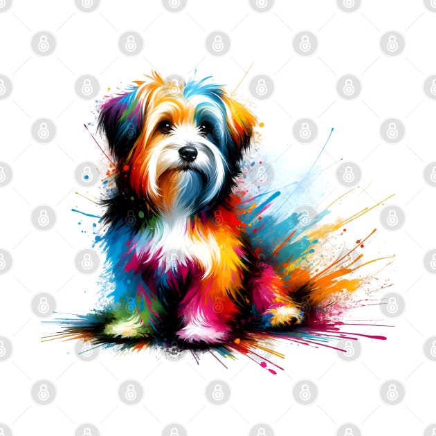 Tibetan Terrier in Colorful Abstract Splash Art by ArtRUs