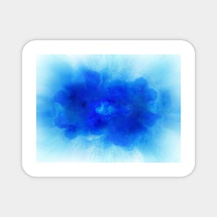 Abstract blue fire explosion with sparks isolated on white background Magnet