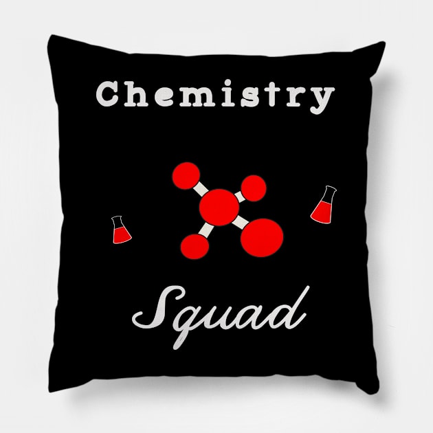 red chemistry squad Pillow by beautifulhandmadeart