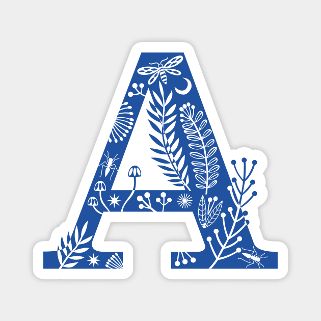 Letter A blue Magnet by Maggiemagoo Designs