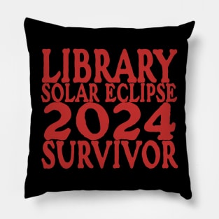 Funny Librarian Solar Eclipse 2024 Shirt, Trendy Public Library Program Bookish Y2k Pillow