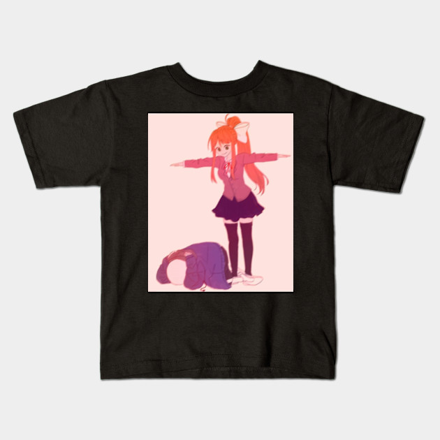 Monika T Posing Over Sans Monika Doki Doki Literature Club Kids T Shirt Teepublic Au They are used very often in doki doki literature club! teepublic