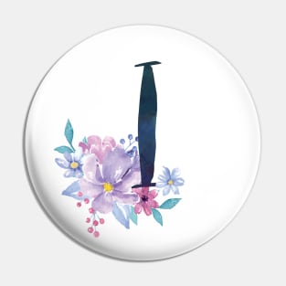 Floral Monogram I Pretty Lilac Bouquet Pin