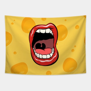 Cheesy Smile Scream Tapestry