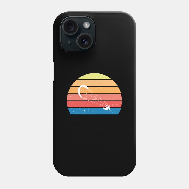 Retro sun kitesurfing Phone Case by gegogneto