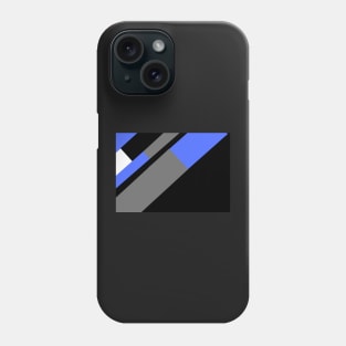 Blue,, White, Black, and Grey Rectangle and Triangle pattern Phone Case