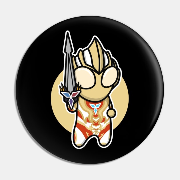 Ultraman Trigger, Glitter Trigger Eternity Chibi Style Kawaii Pin by The Toku Verse