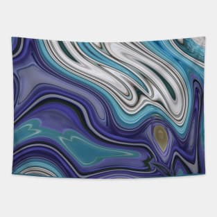 1980s modern chic elegant marble blue purple swirls Tapestry