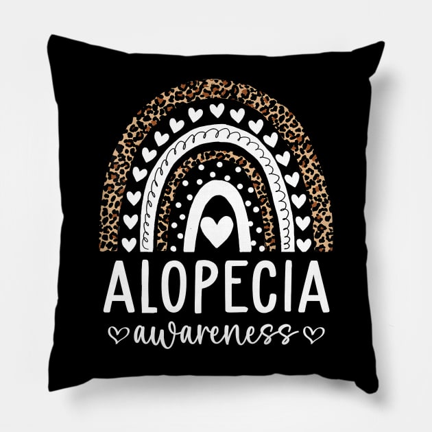 Alopecia Areata Awareness Rainbow Month Pillow by JazlynShyann