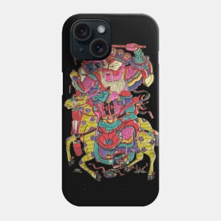 Samurai on horse v2 drawing Phone Case