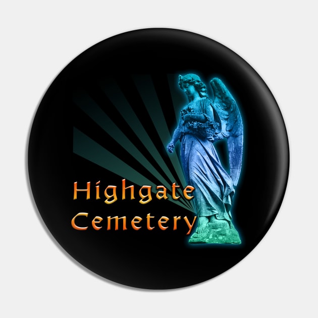 Highgate Cemetery Angel Pin by Shawnsonart